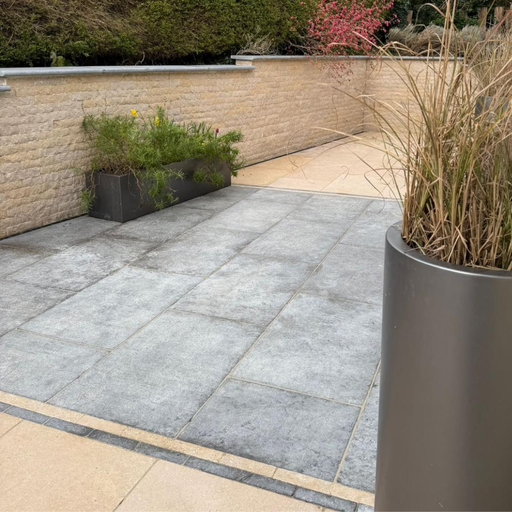 Sinai Pearl Egyptian Limestone Dark Grey 900 x 600 × 20mm Acid Washed  & Tumbled